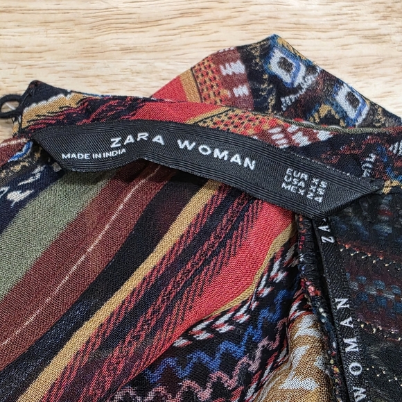 ZARA blogger Fab long rainbow stripe Pom Pom boho tiered maxi dress XS - Picture 6 of 15